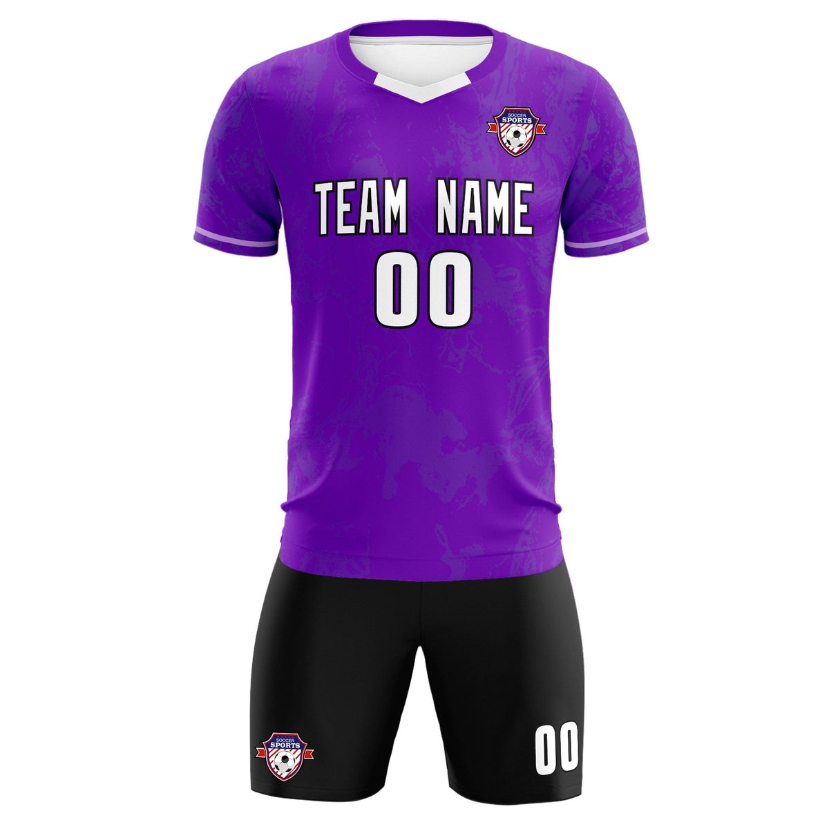Custom Purple Classic Graffiti Pattern Sportswear Soccer Tops/Sets Jersey