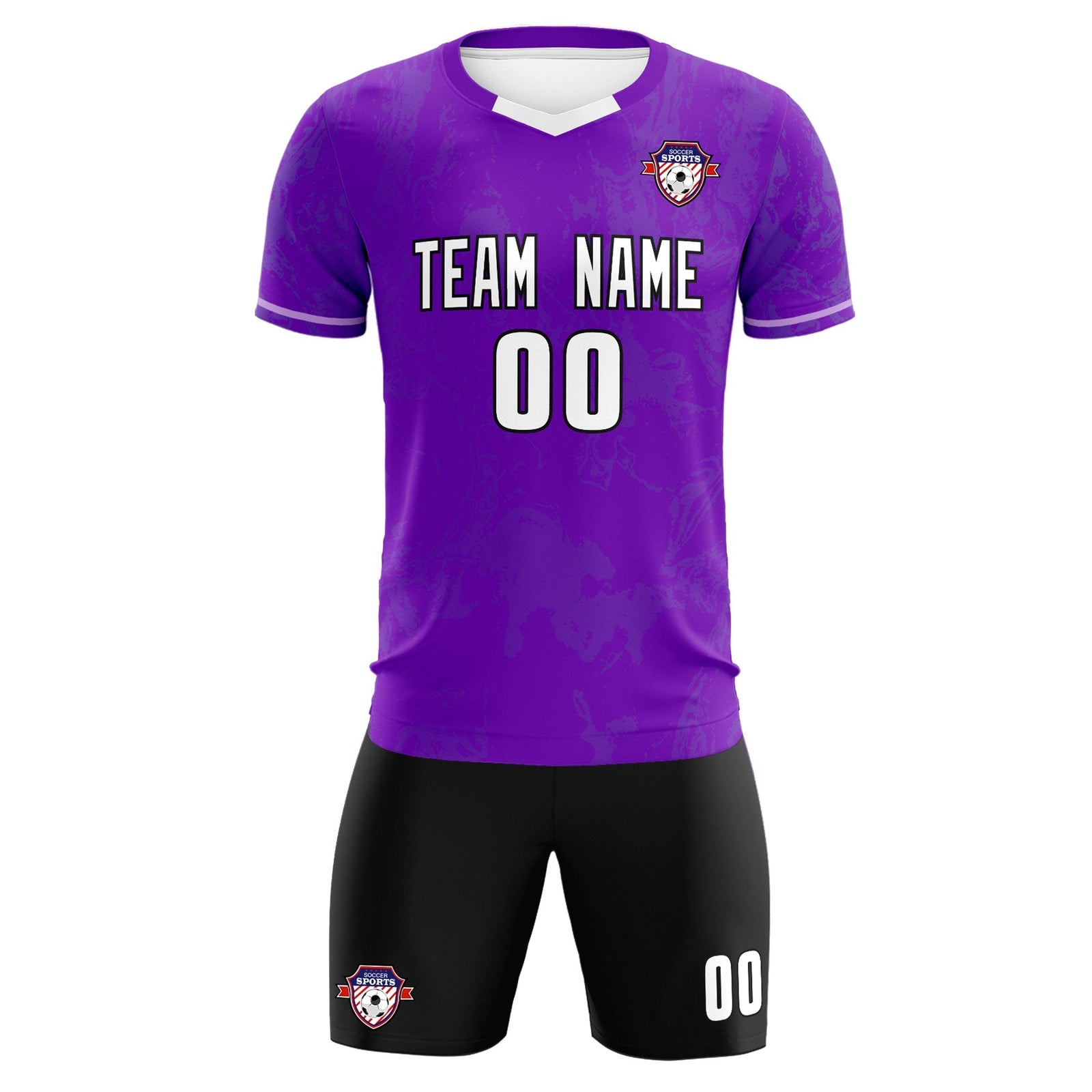Custom Purple Classic Graffiti Pattern Sportswear Soccer Tops/Sets Jersey