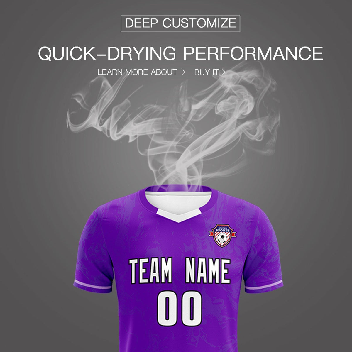 Custom Purple Classic Graffiti Pattern Sportswear Soccer Tops/Sets Jersey