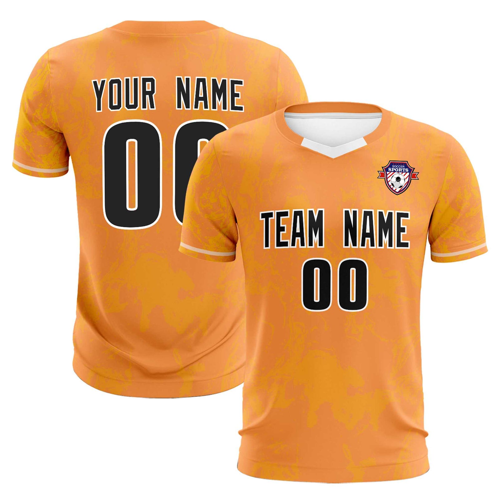 Custom Texas Orange Classic Graffiti Pattern Sportswear Soccer Tops/Sets Jersey