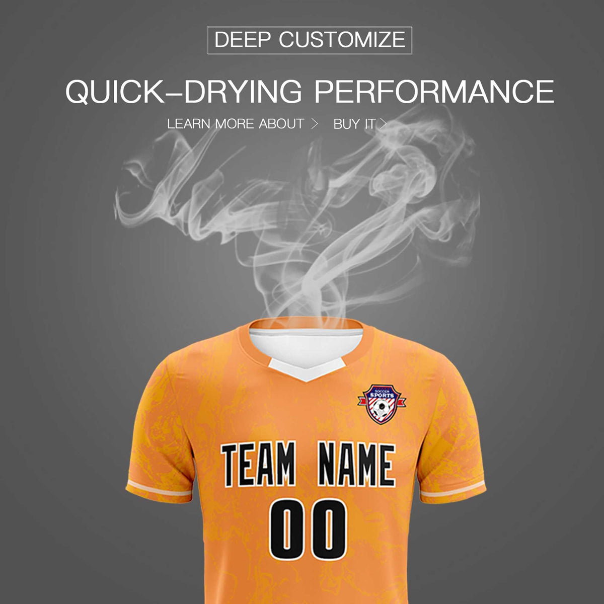 Custom Texas Orange Classic Graffiti Pattern Sportswear Soccer Tops/Sets Jersey
