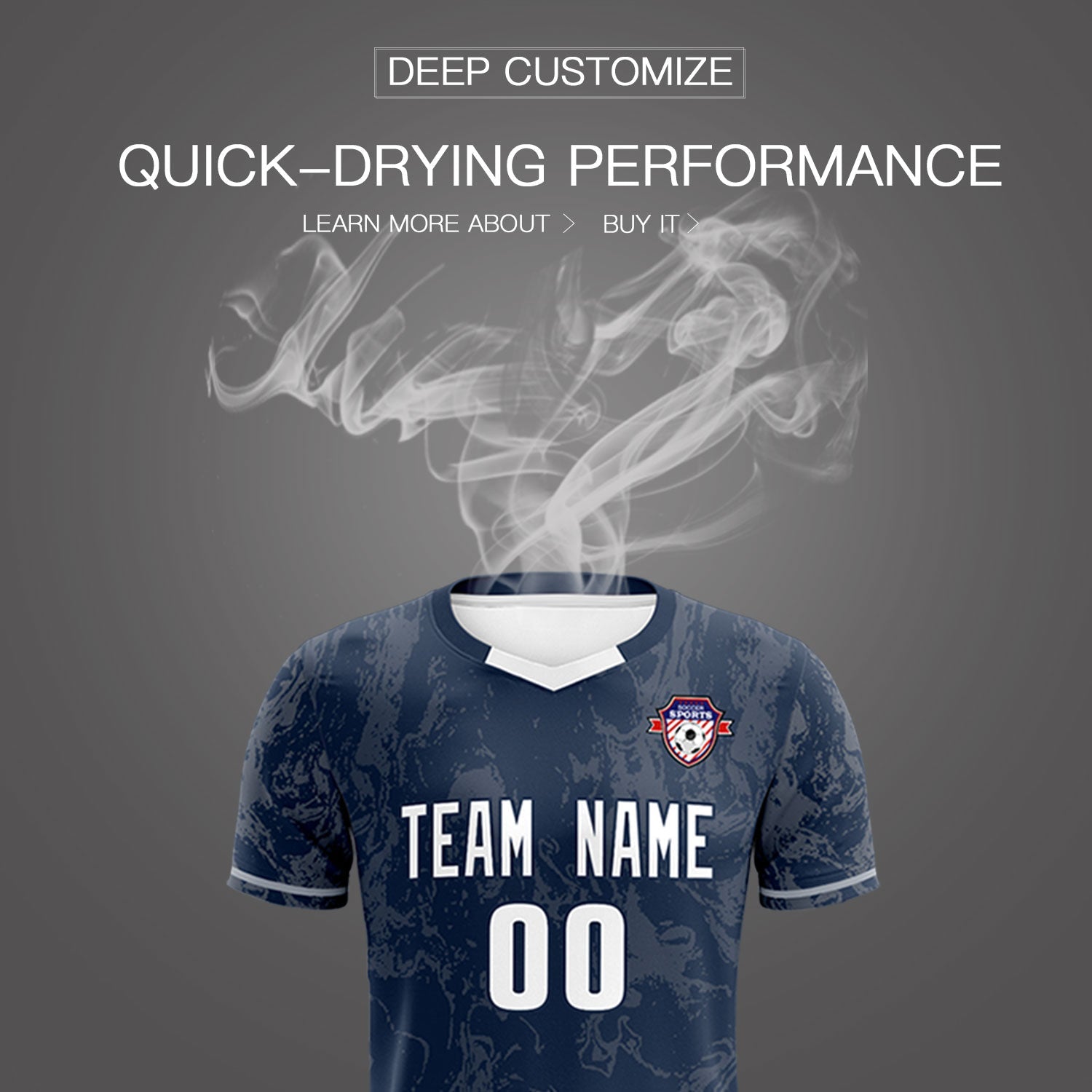 Custom Navy Classic Graffiti Pattern Sportswear Soccer Tops/Sets Jersey