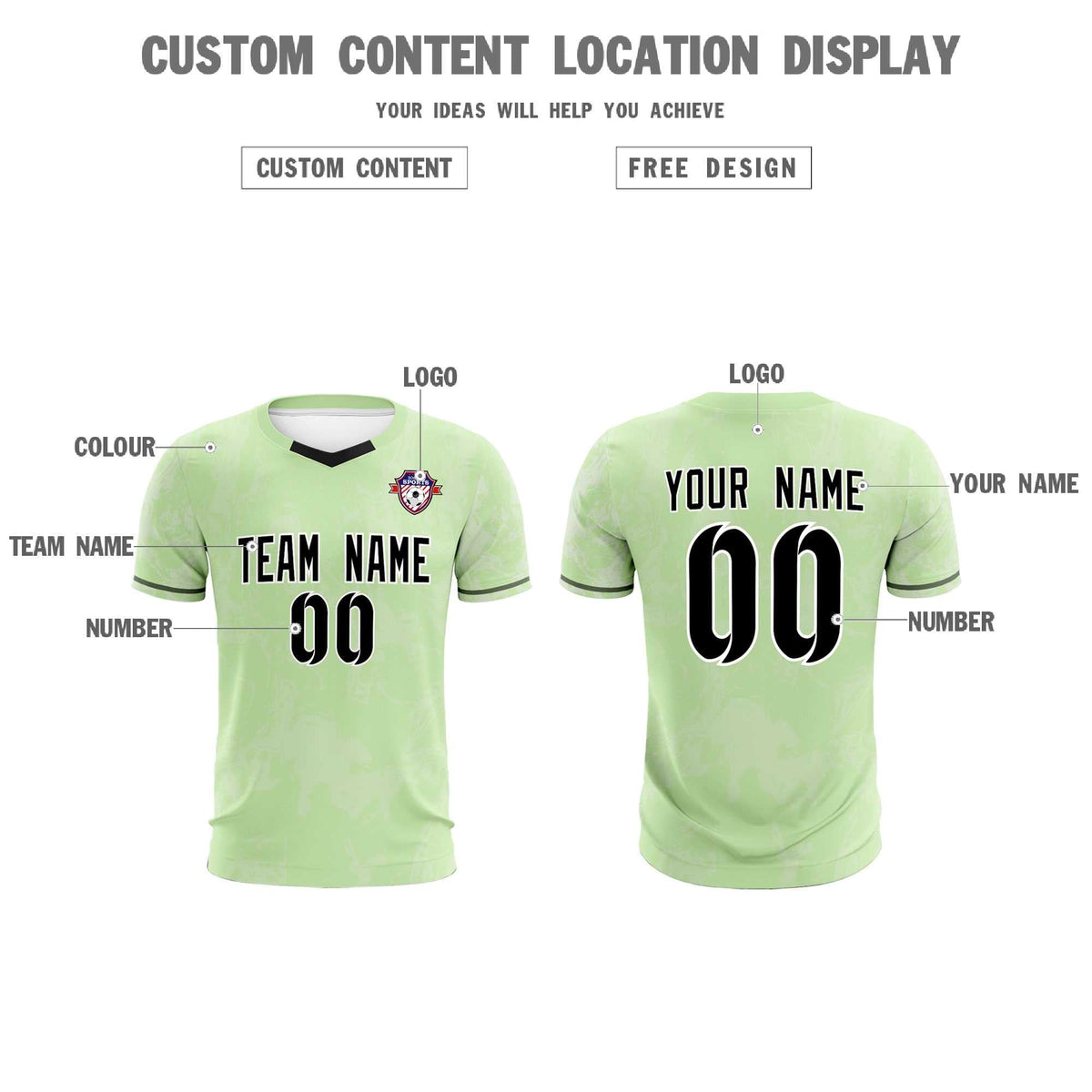 Custom Green Classic Graffiti Pattern Sportswear Soccer Tops/Sets Jersey