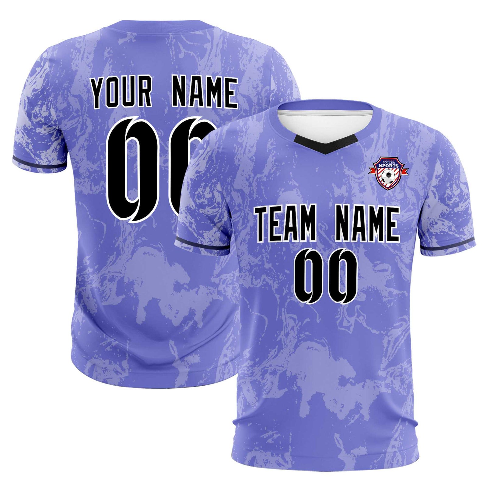 Custom Purple Classic Graffiti Pattern Sportswear Soccer Tops/Sets Jersey