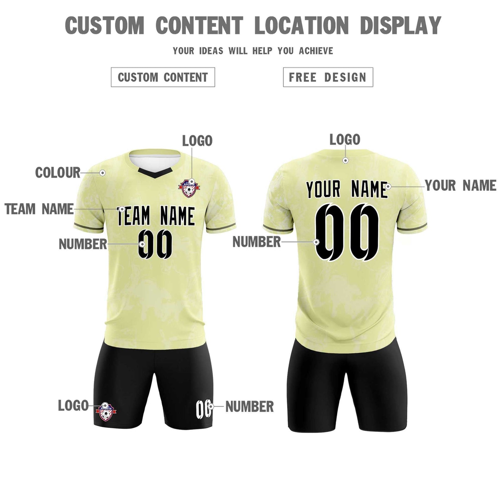Custom Cream Classic Graffiti Pattern Sportswear Soccer Tops/Sets Jersey