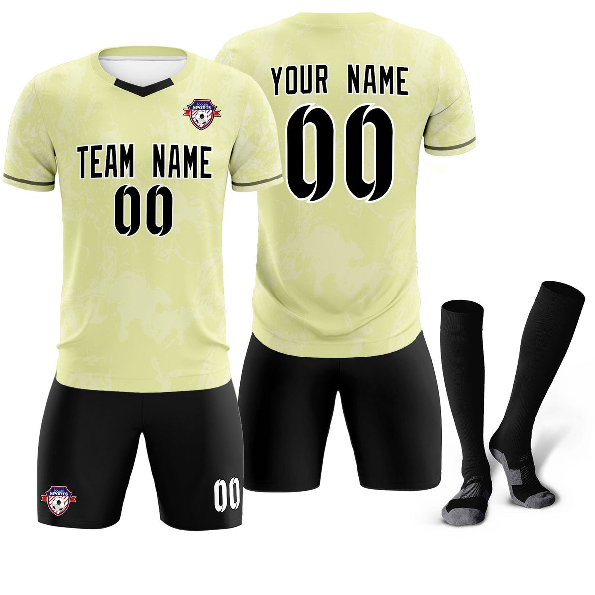 Custom Cream Classic Graffiti Pattern Sportswear Soccer Tops/Sets Jersey