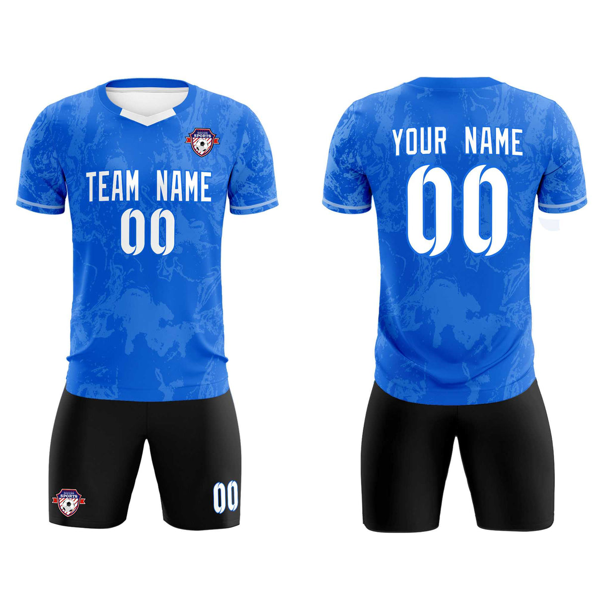 Custom Royal Classic Graffiti Pattern Sportswear Soccer Tops/Sets Jersey