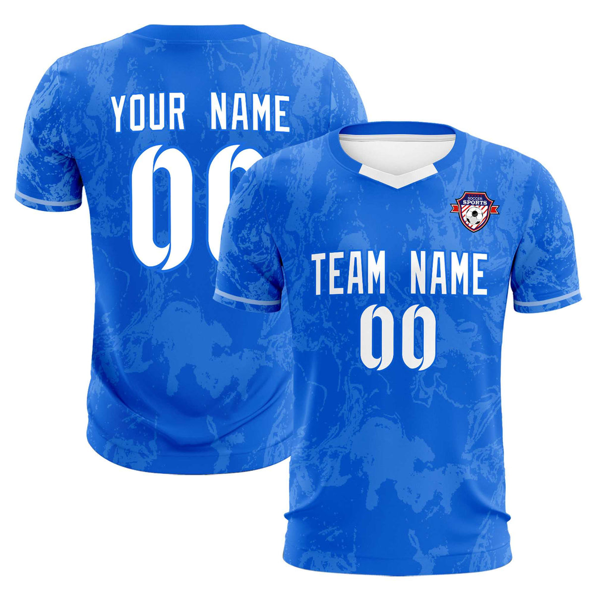 Custom Royal Classic Graffiti Pattern Sportswear Soccer Tops/Sets Jersey