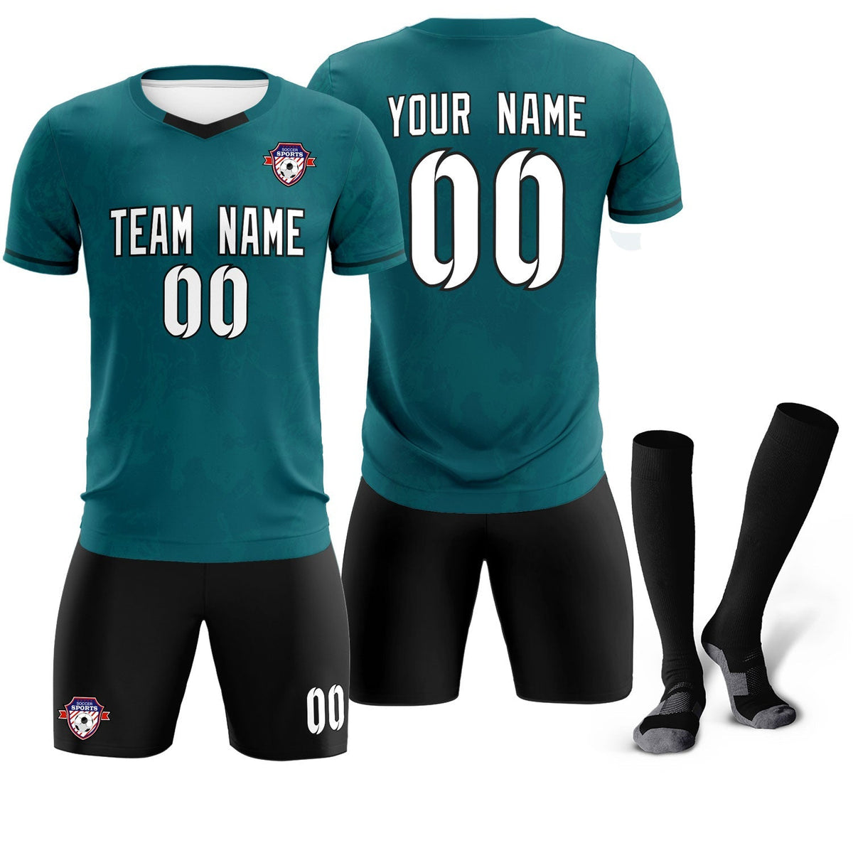 Custom Midnight Green Classic Graffiti Pattern Sportswear Soccer Tops/Sets Jersey