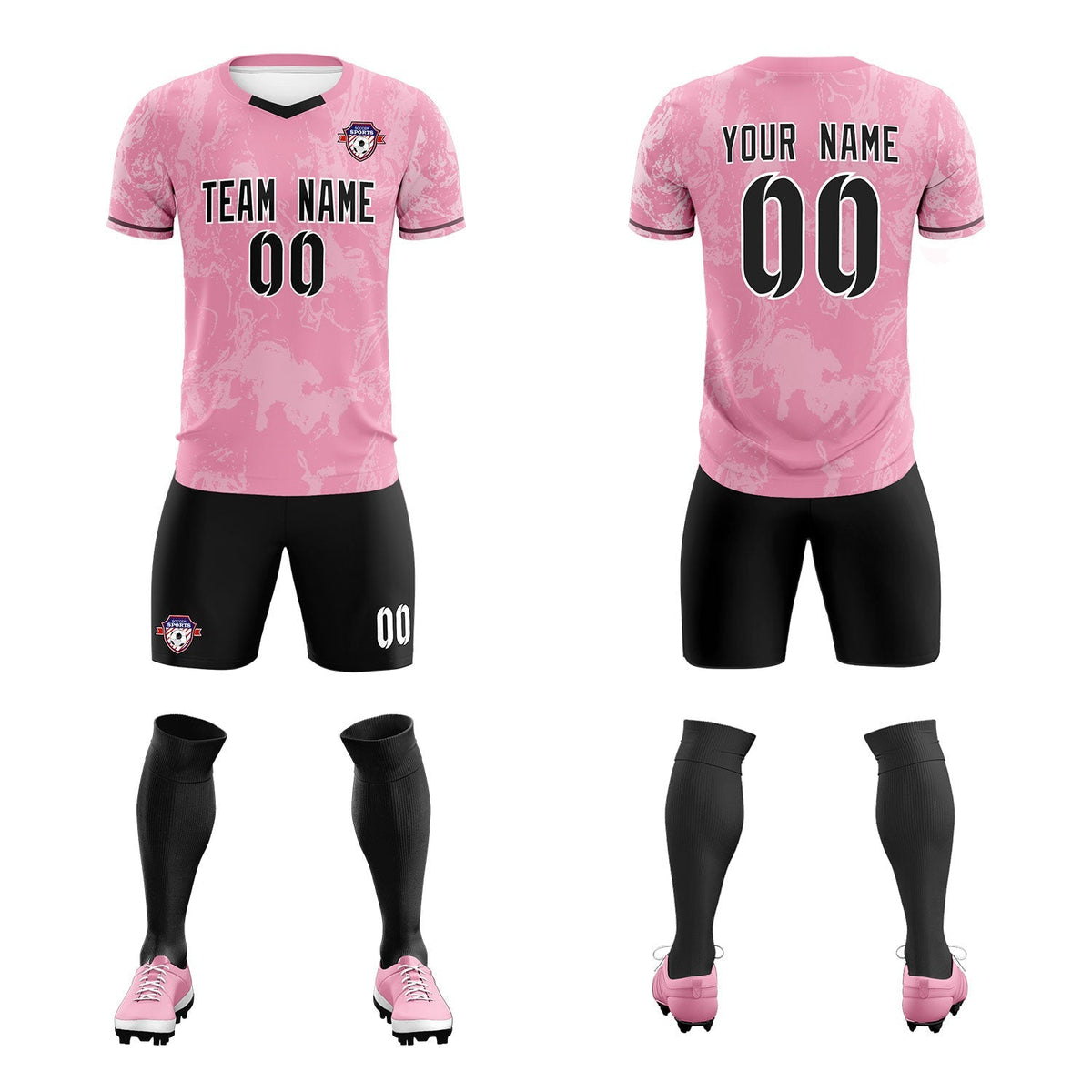 Custom Light Pink Classic Graffiti Pattern Sportswear Soccer Tops/Sets Jersey