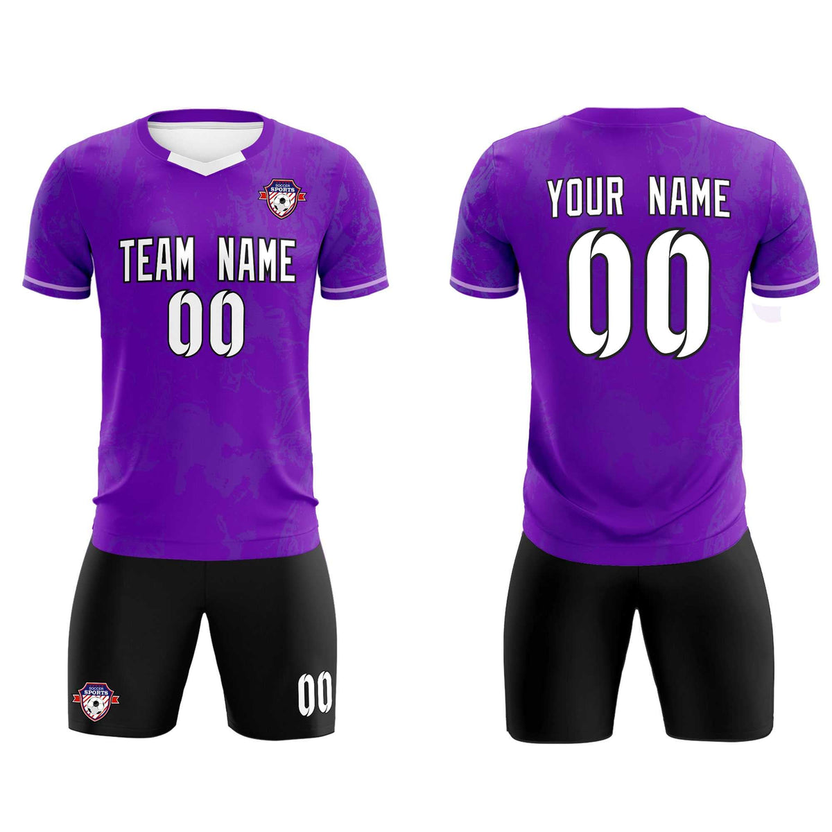 Custom Purple Classic Graffiti Pattern Sportswear Soccer Tops/Sets Jersey