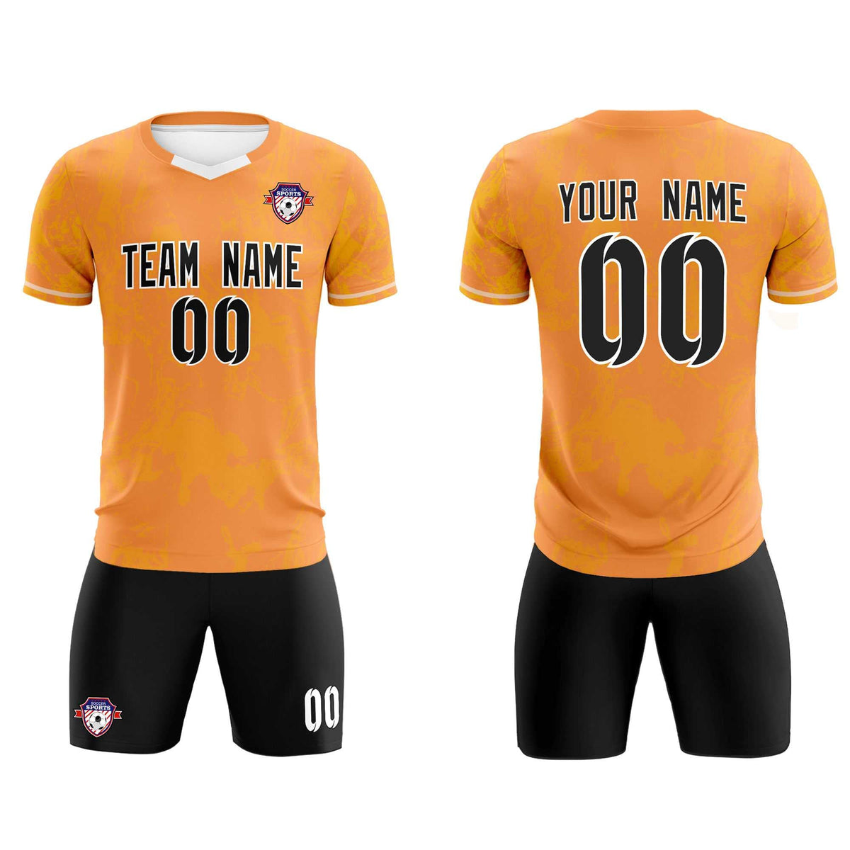 Custom Texas Orange Classic Graffiti Pattern Sportswear Soccer Tops/Sets Jersey