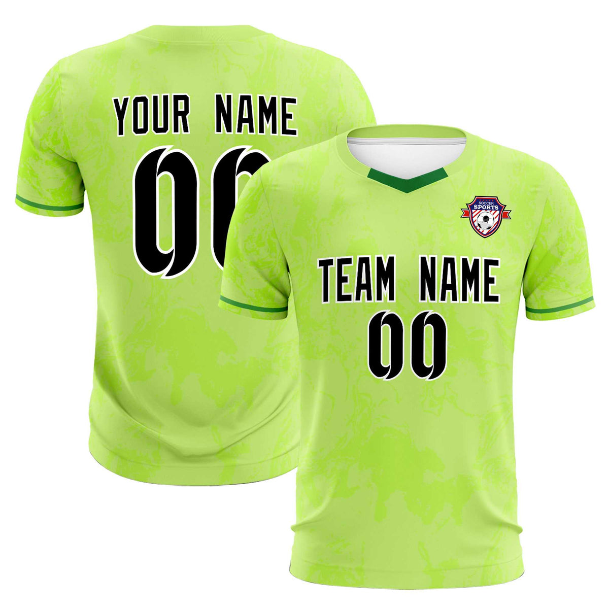 Custom Green Classic Graffiti Pattern Sportswear Soccer Tops/Sets Jersey