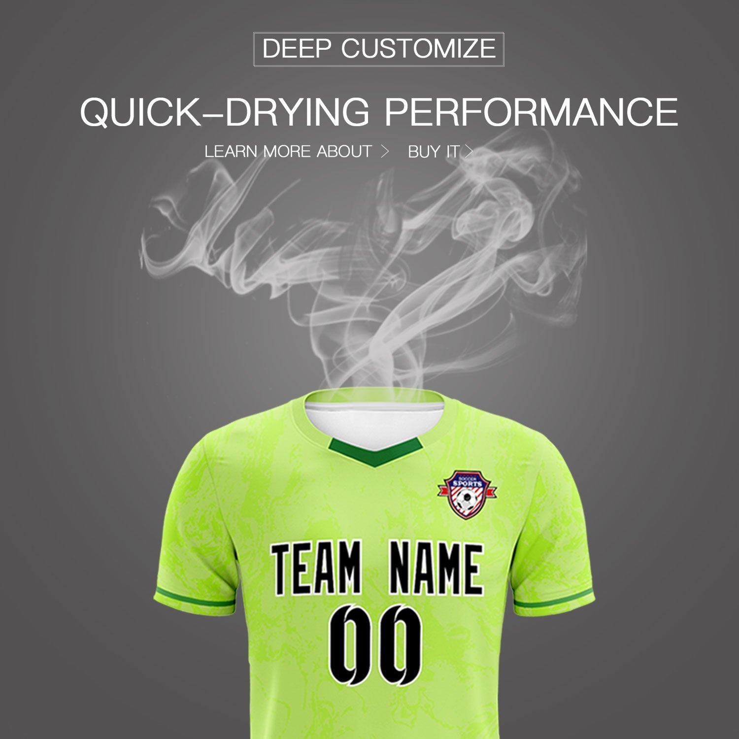 Custom Green Classic Graffiti Pattern Sportswear Soccer Tops/Sets Jersey