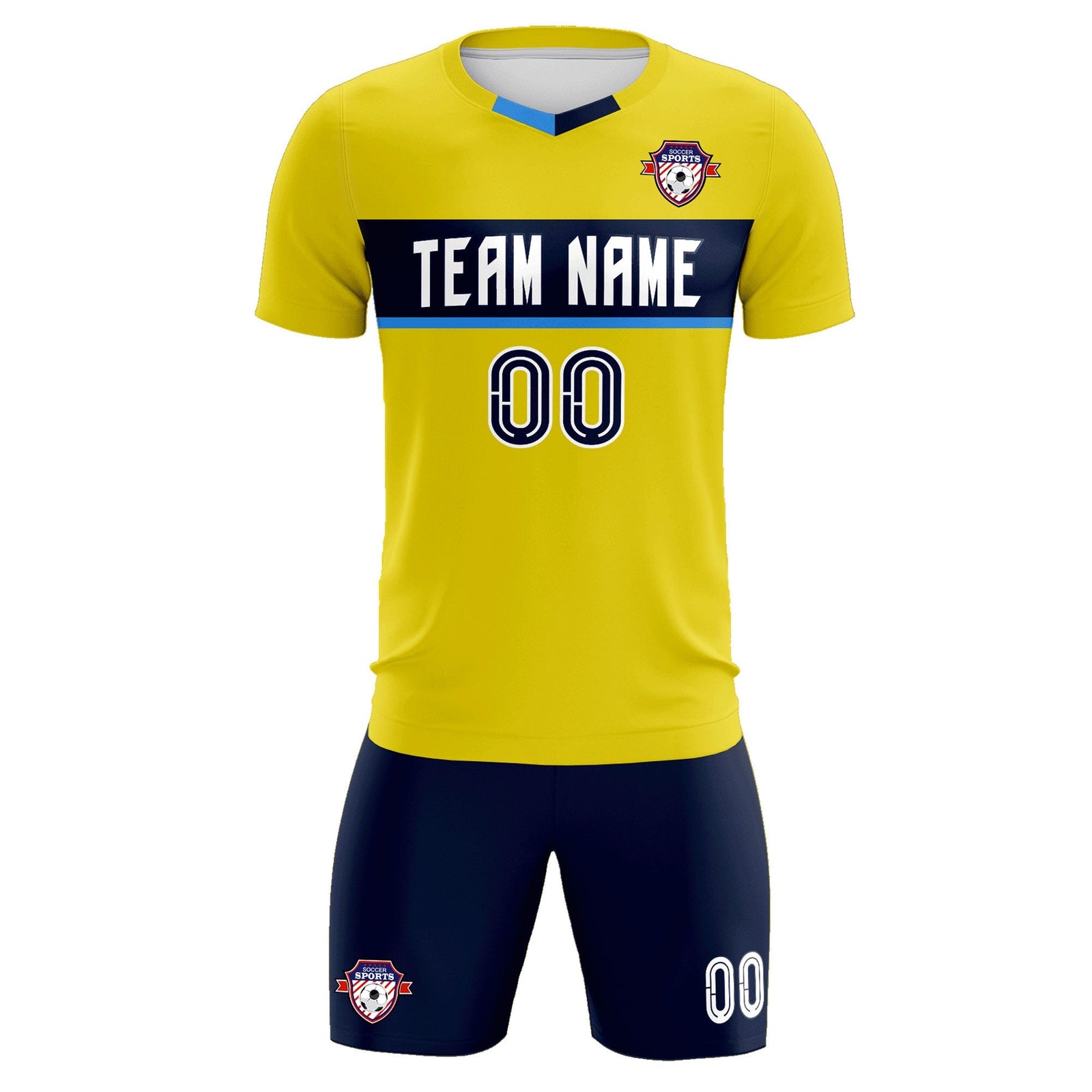 Custom Gold Classic Sports Sets Soccer Shirt Jersey