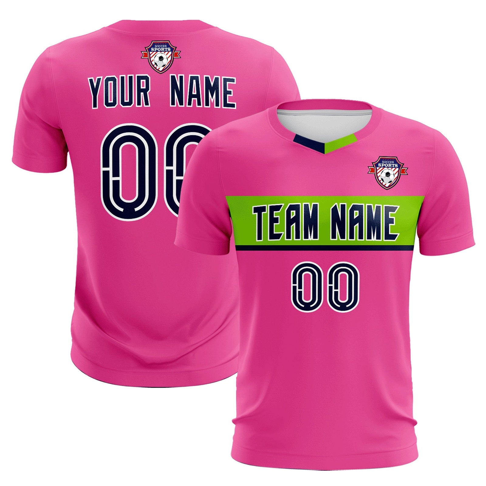 Custom Pink Classic Sports Sets Soccer Shirt Jersey