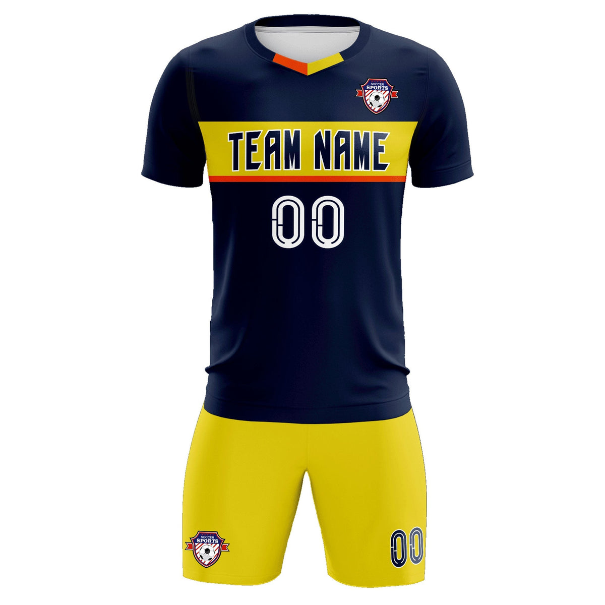 Custom Navy Classic Sports Sets Soccer Shirt Jersey