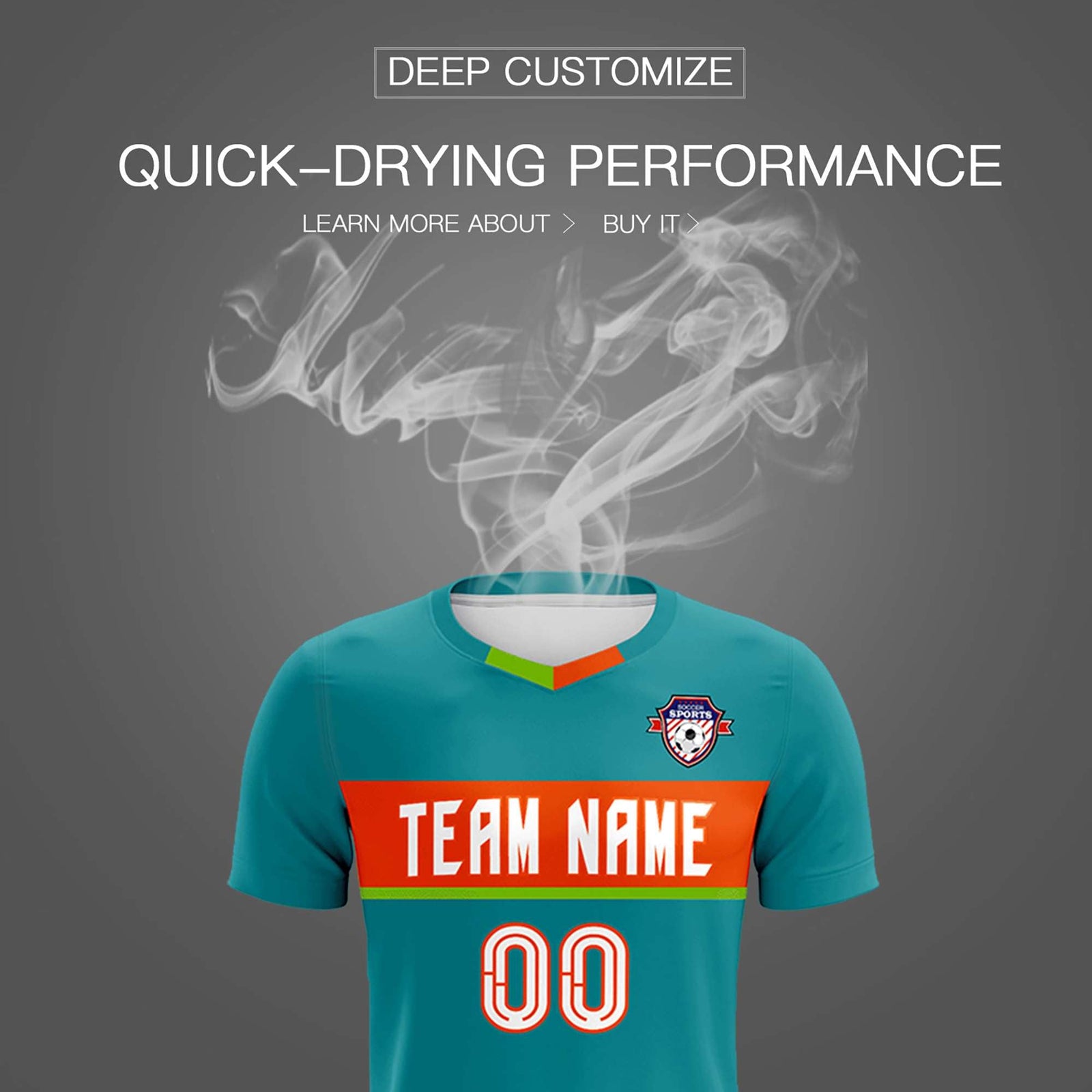 Custom Aqua Classic Sports Sets Soccer Shirt Jersey