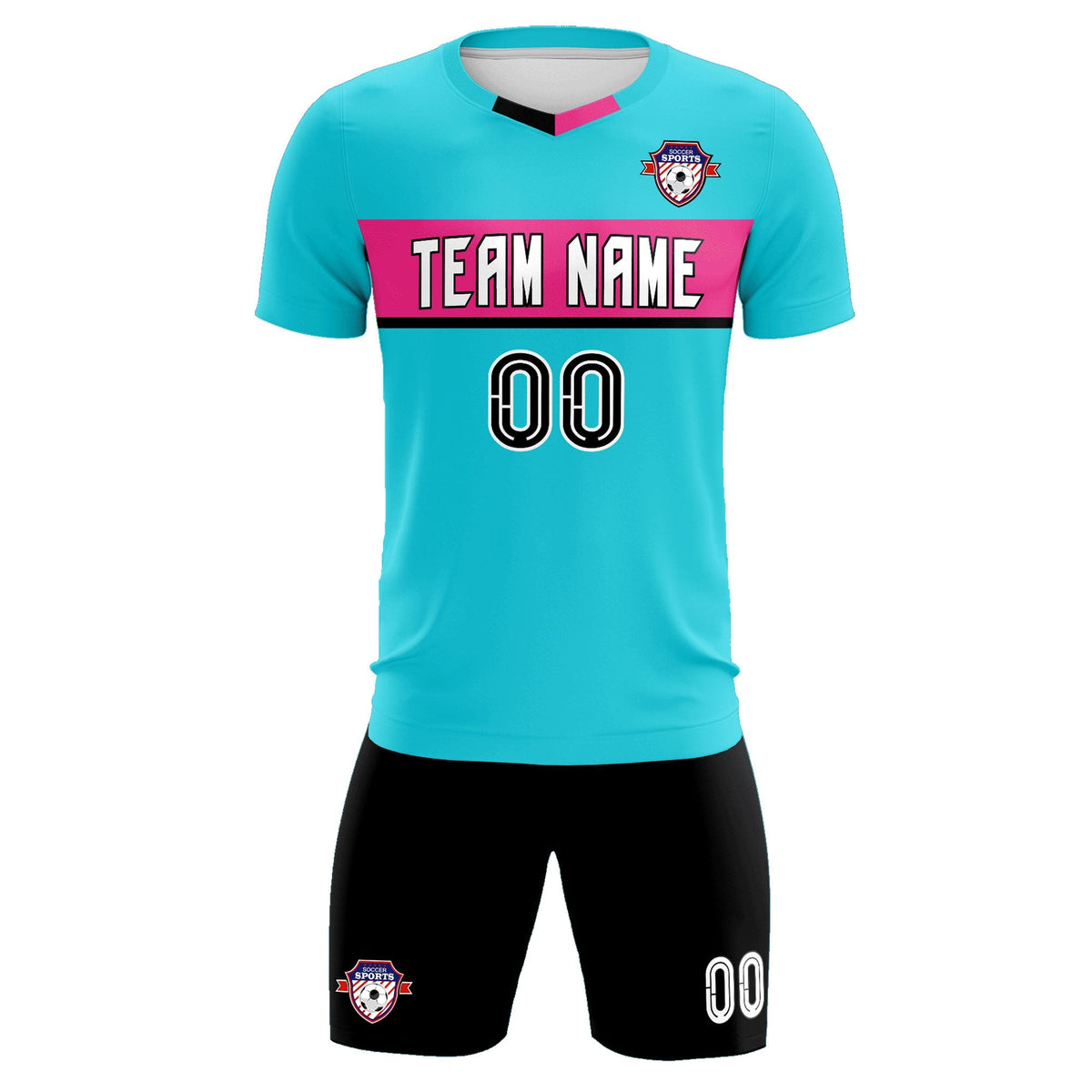 Custom Sky Blue Classic Sports Sets Soccer Shirt Jersey