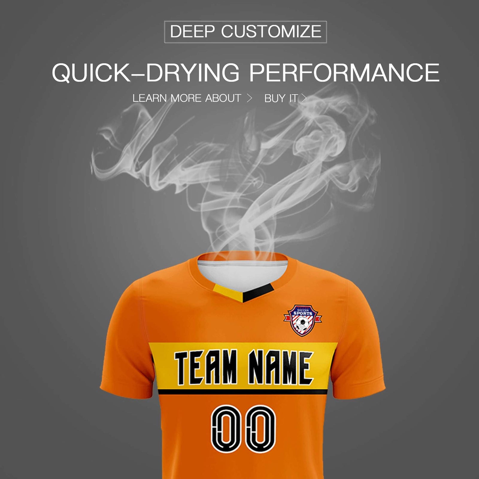 Custom Orange Classic Sports Sets Soccer Shirt Jersey