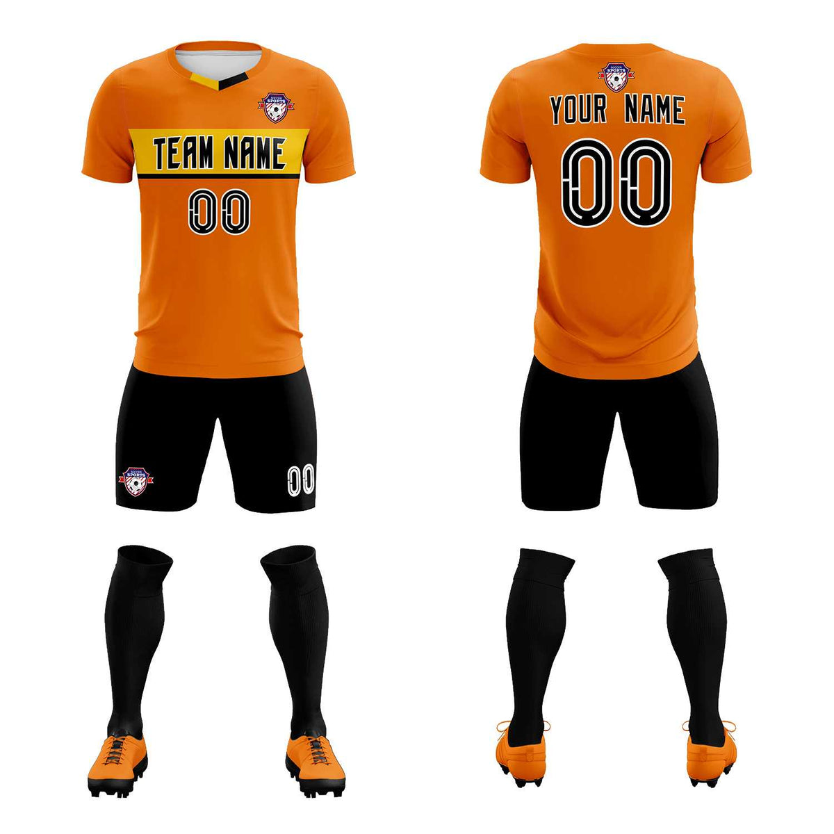 Custom Orange Classic Sports Sets Soccer Shirt Jersey