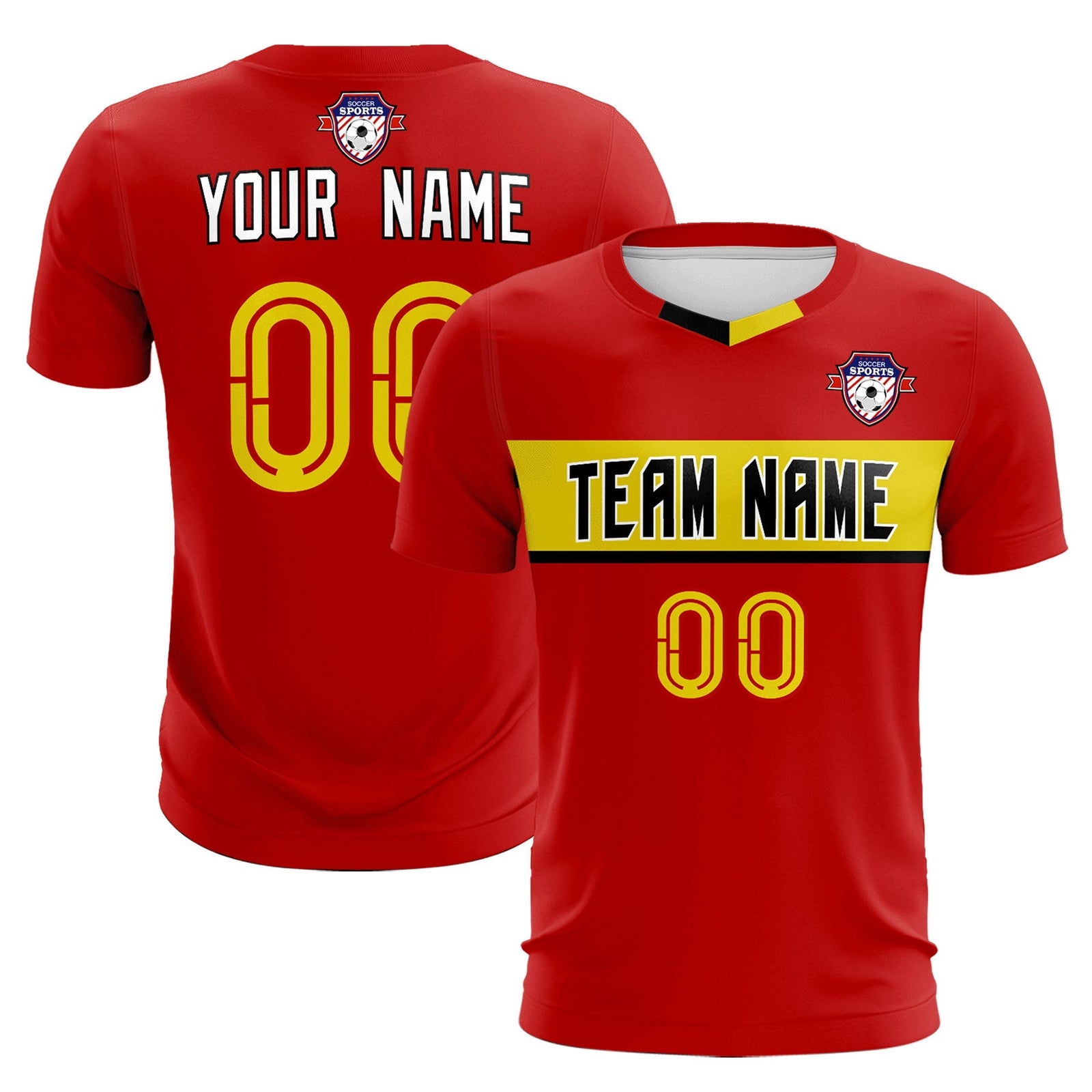 Custom Red Classic Sports Sets Soccer Shirt Jersey