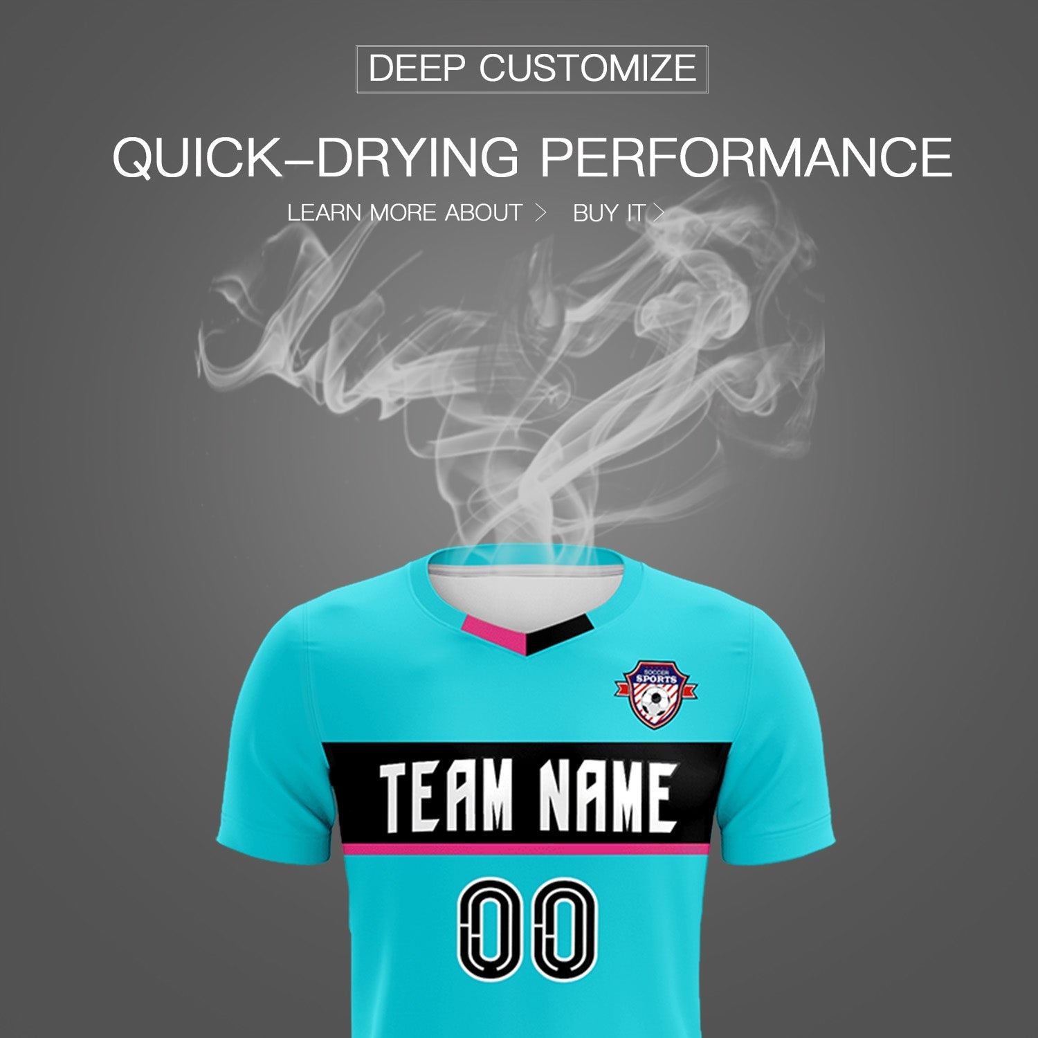 Custom Sky Blue Classic Sports Sets Soccer Shirt Jersey