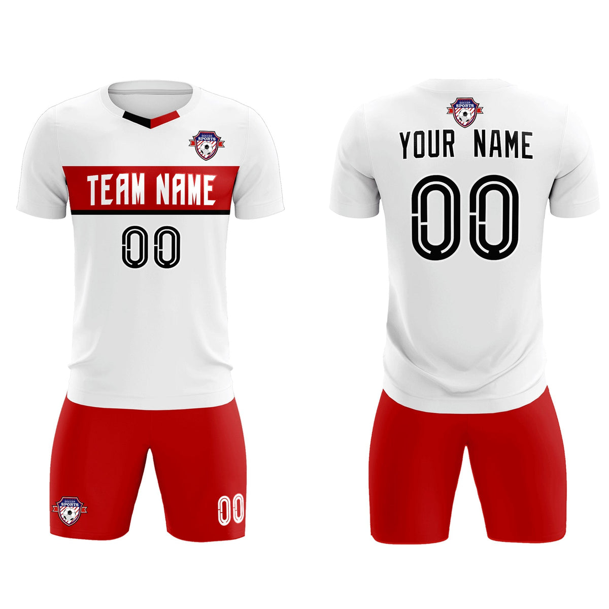Custom White Classic Sports Sets Soccer Shirt Jersey