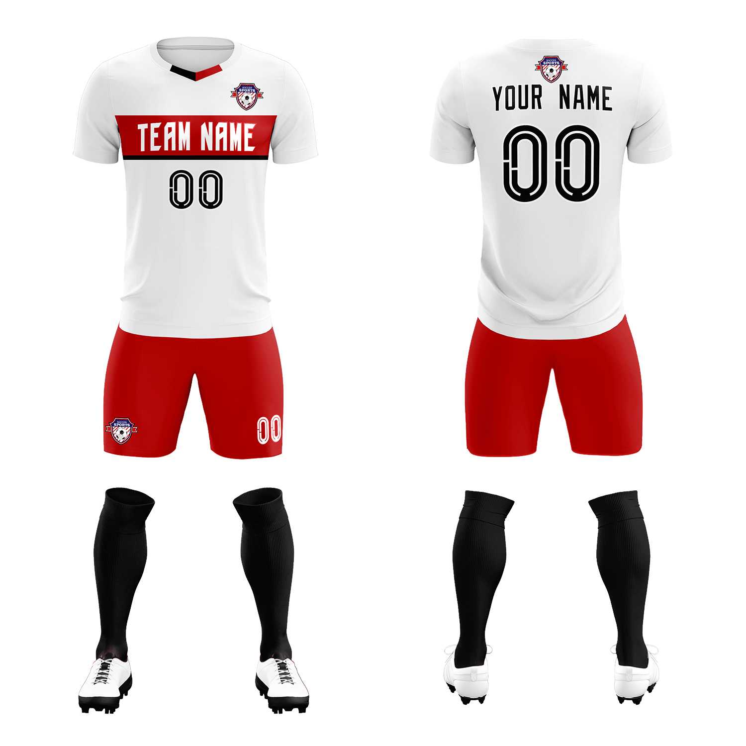 Custom White Classic Sports Sets Soccer Shirt Jersey