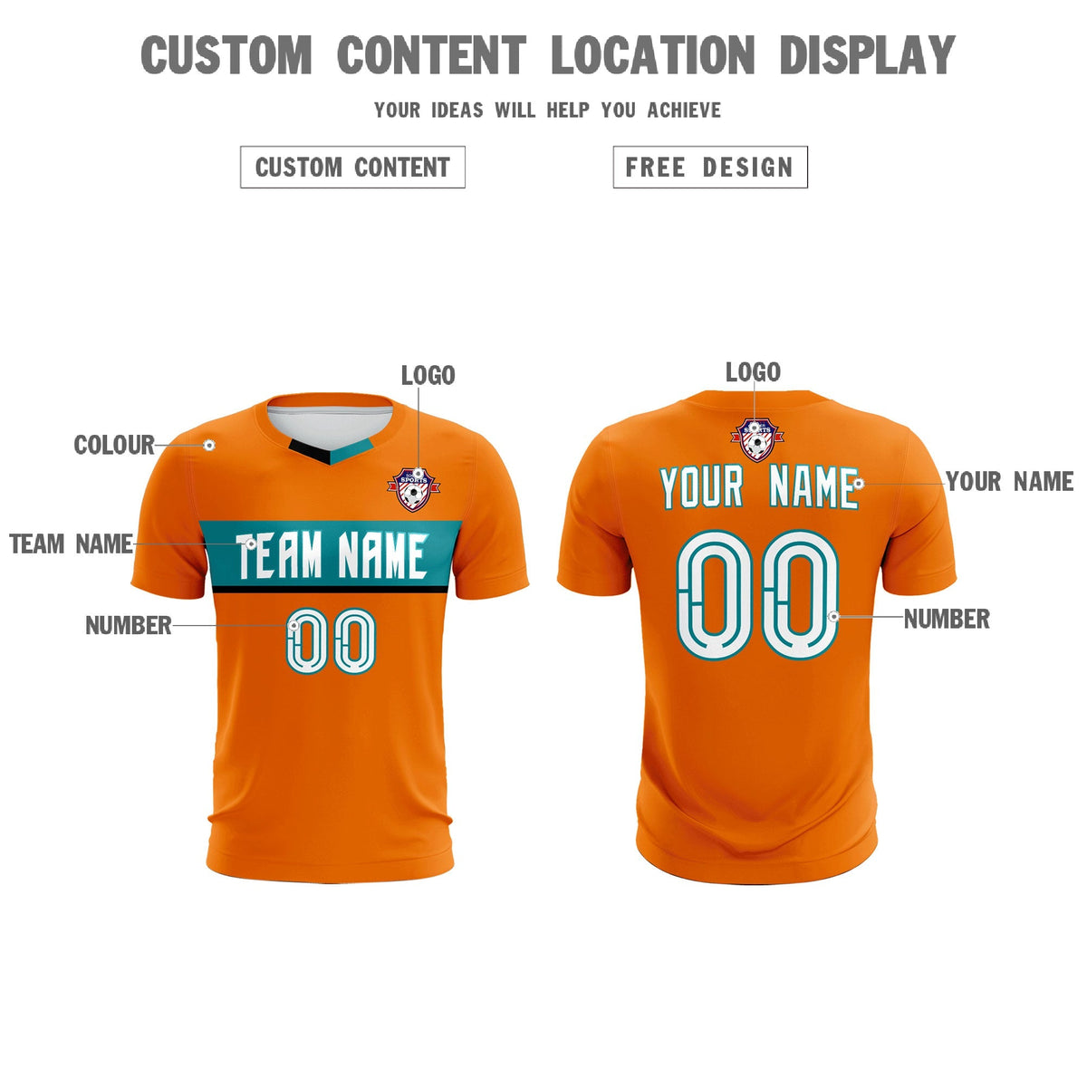 Custom Orange Classic Sports Sets Soccer Shirt Jersey
