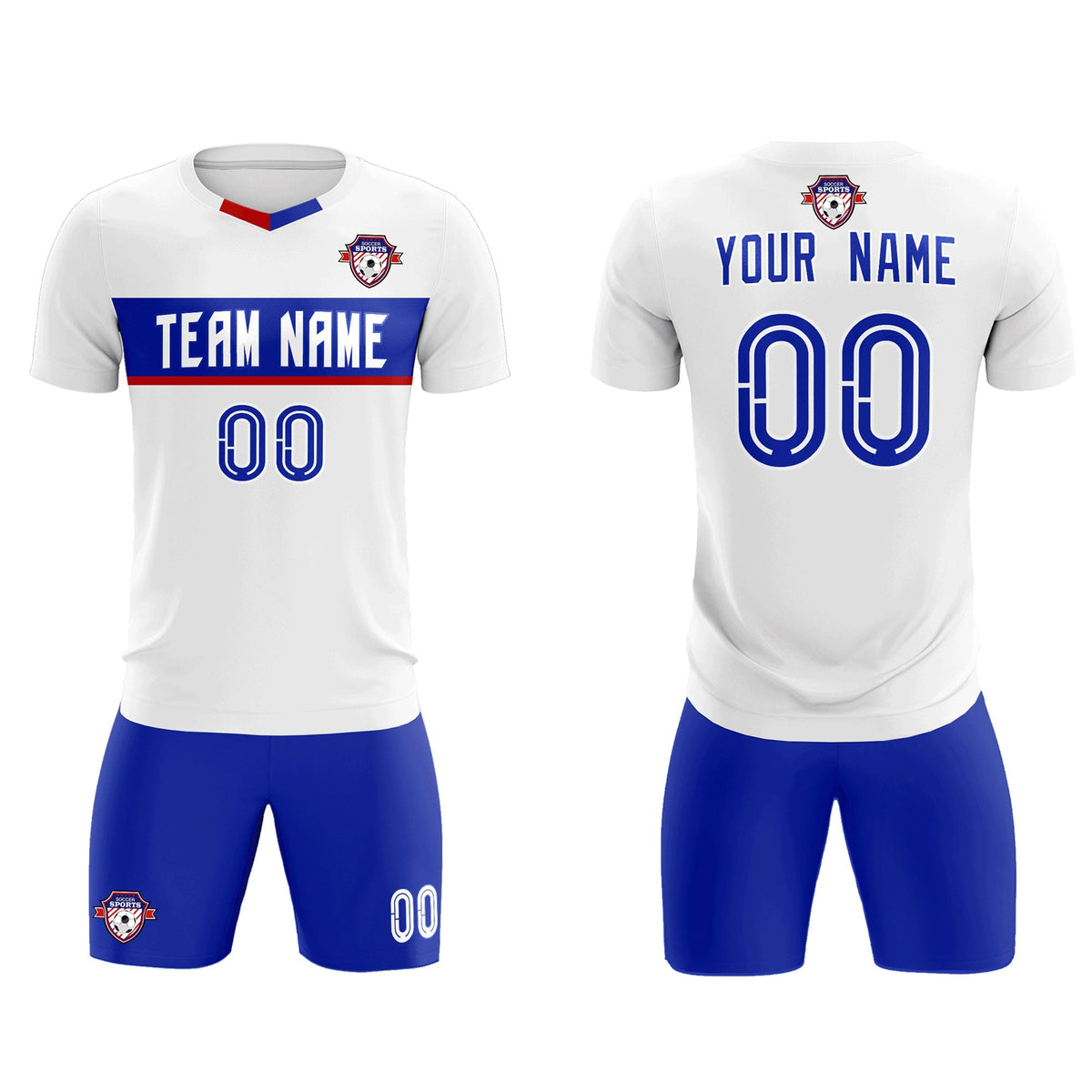 Custom White Classic Sports Sets Soccer Shirt Jersey