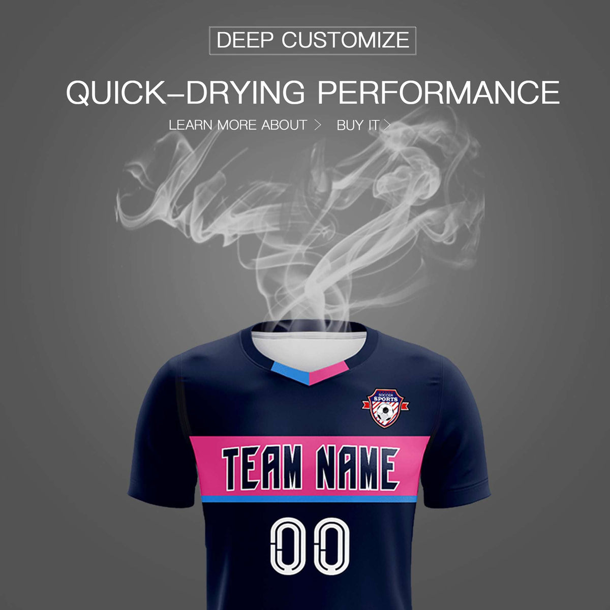 Custom Navy Classic Sports Sets Soccer Shirt Jersey