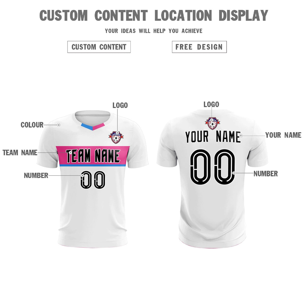 Custom White Classic Sports Sets Soccer Shirt Jersey