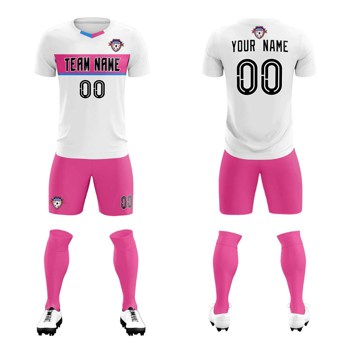 Custom White Classic Sports Sets Soccer Shirt Jersey