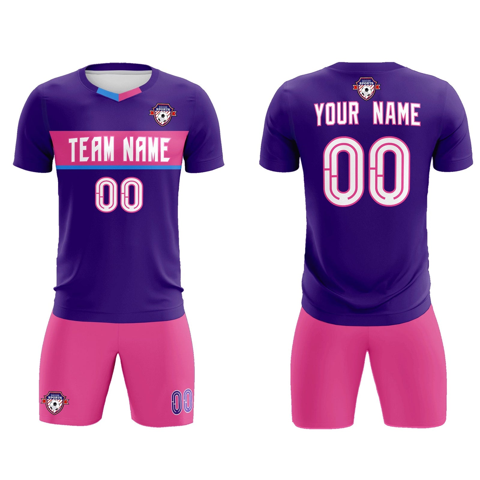 Custom Purple Classic Sports Sets Soccer Shirt Jersey