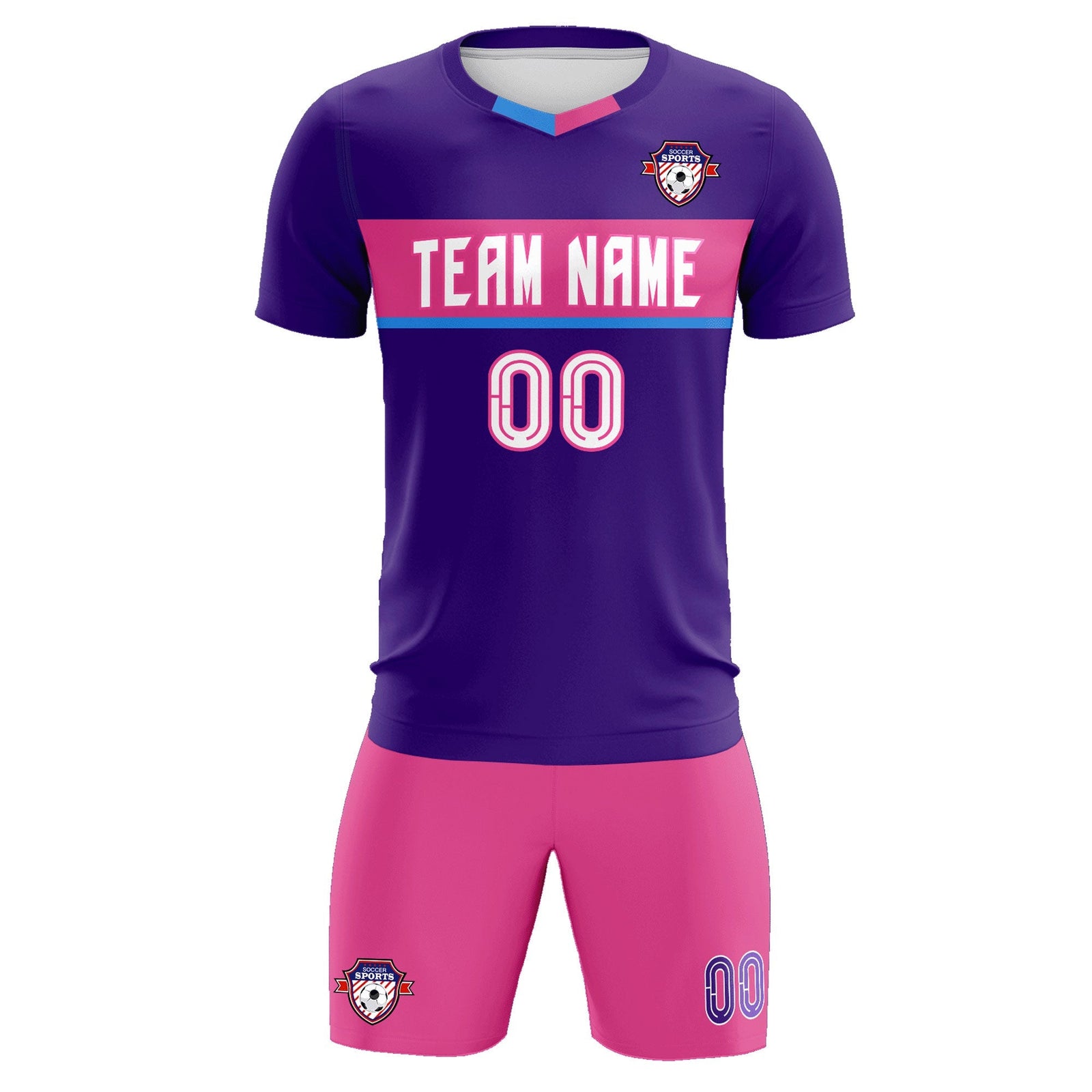 Custom Purple Classic Sports Sets Soccer Shirt Jersey