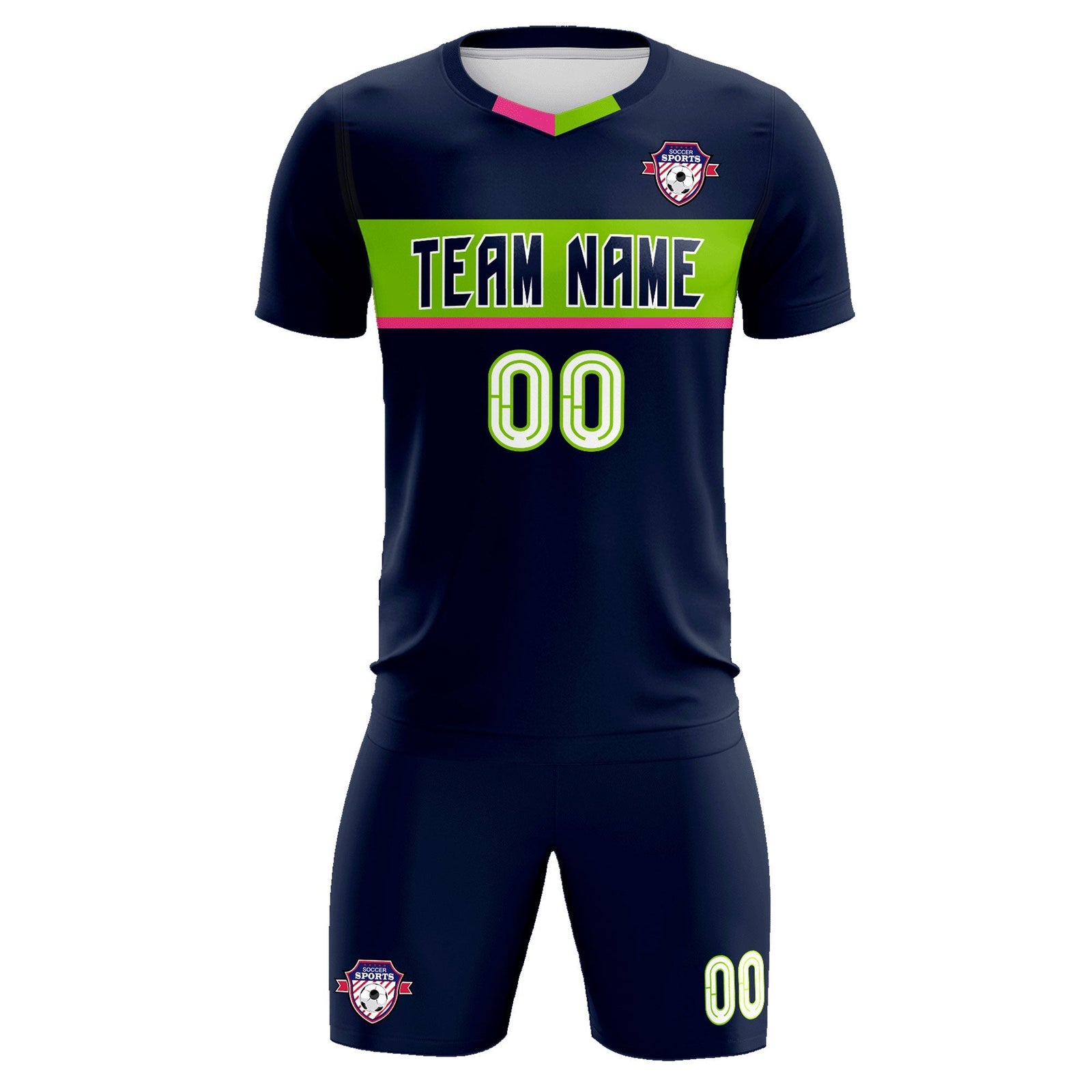Custom Navy Classic Sports Sets Soccer Shirt Jersey