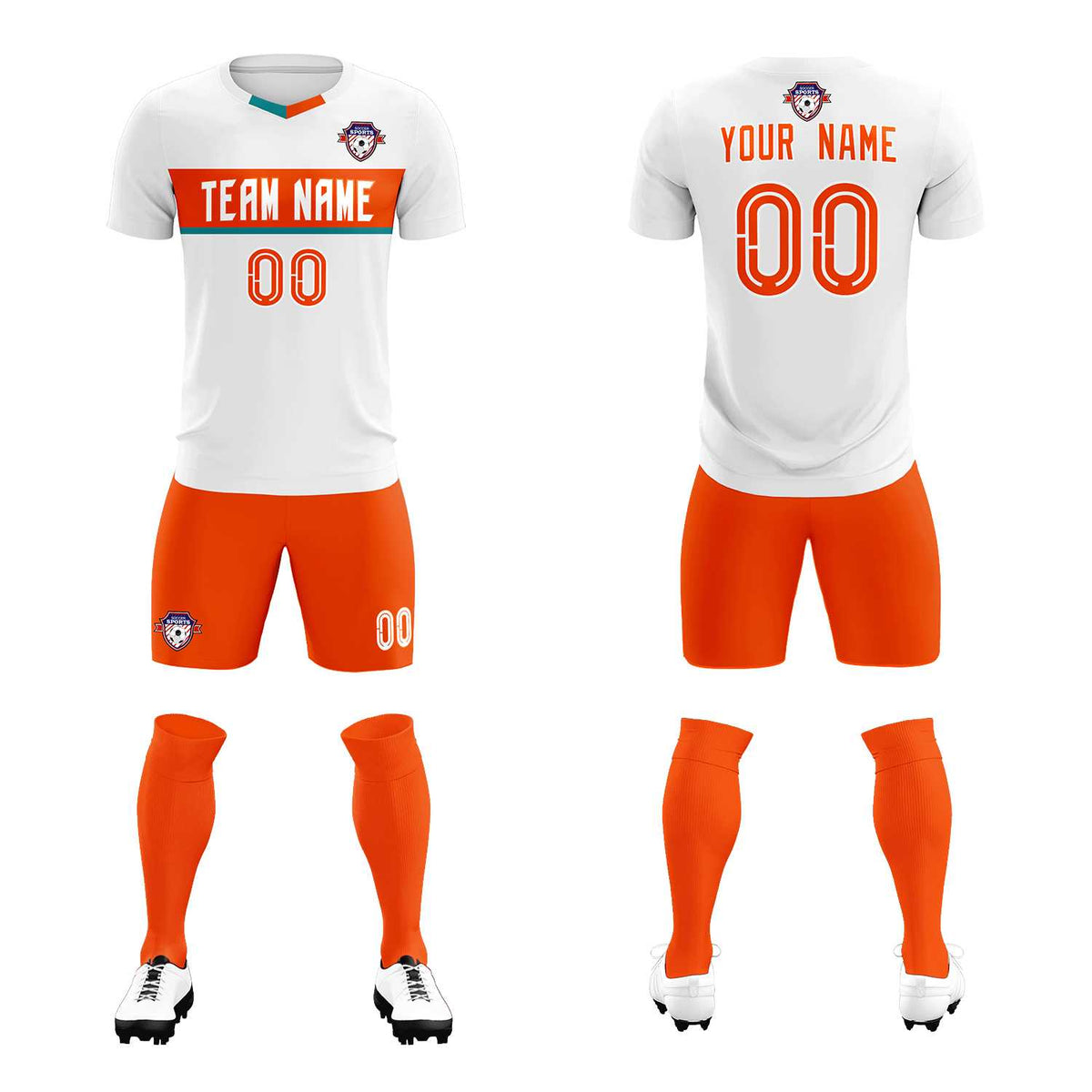 Custom White Classic Sports Sets Soccer Shirt Jersey