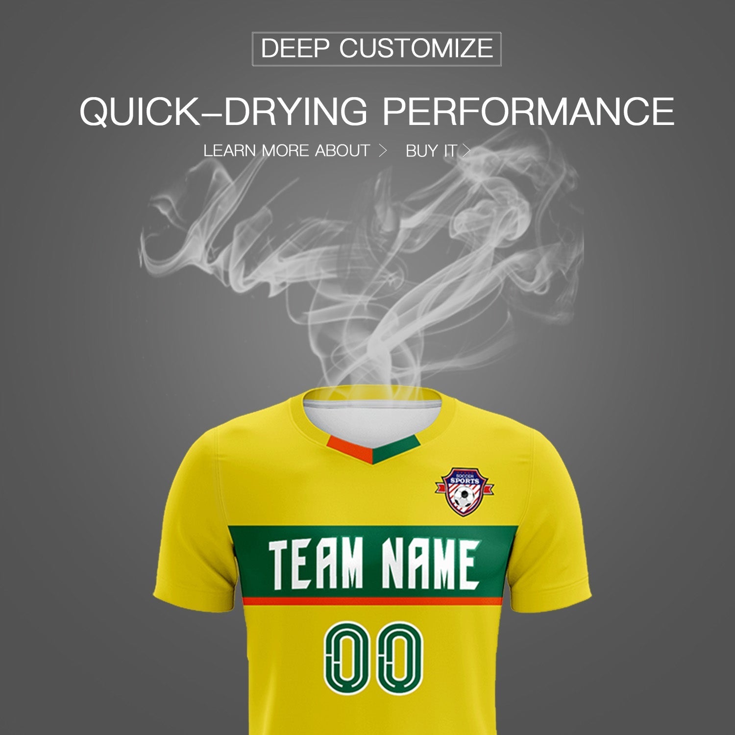 Custom Gold Classic Sports Sets Soccer Shirt Jersey