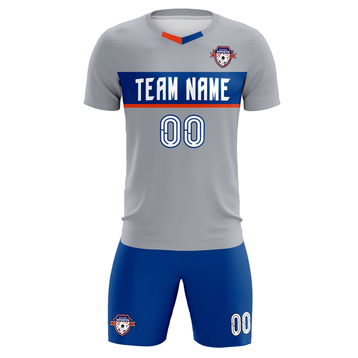 Custom Gray Classic Sports Sets Soccer Shirt Jersey