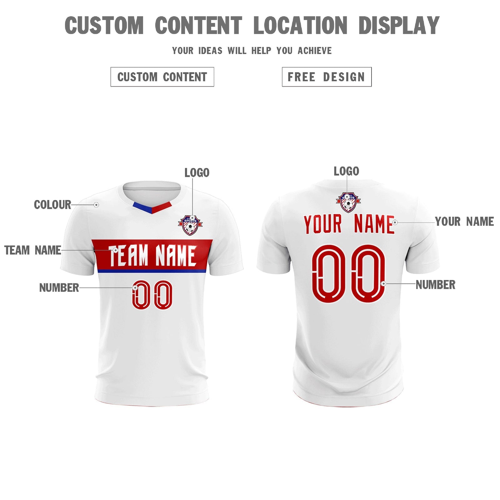 Custom White Classic Sports Sets Soccer Shirt Jersey