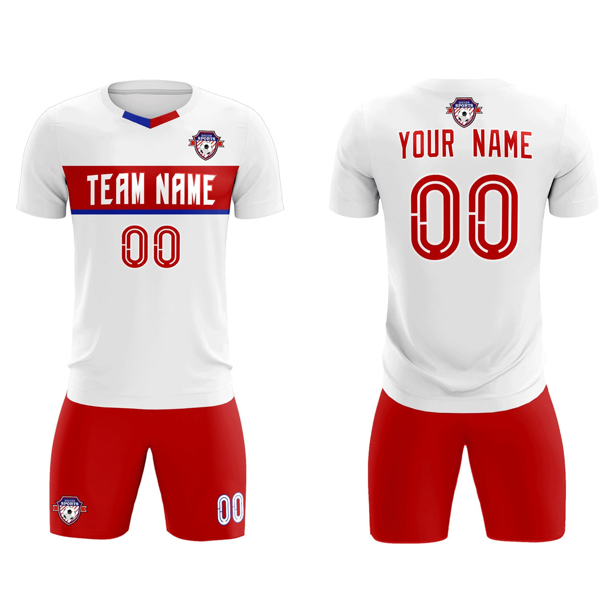 Custom White Classic Sports Sets Soccer Shirt Jersey