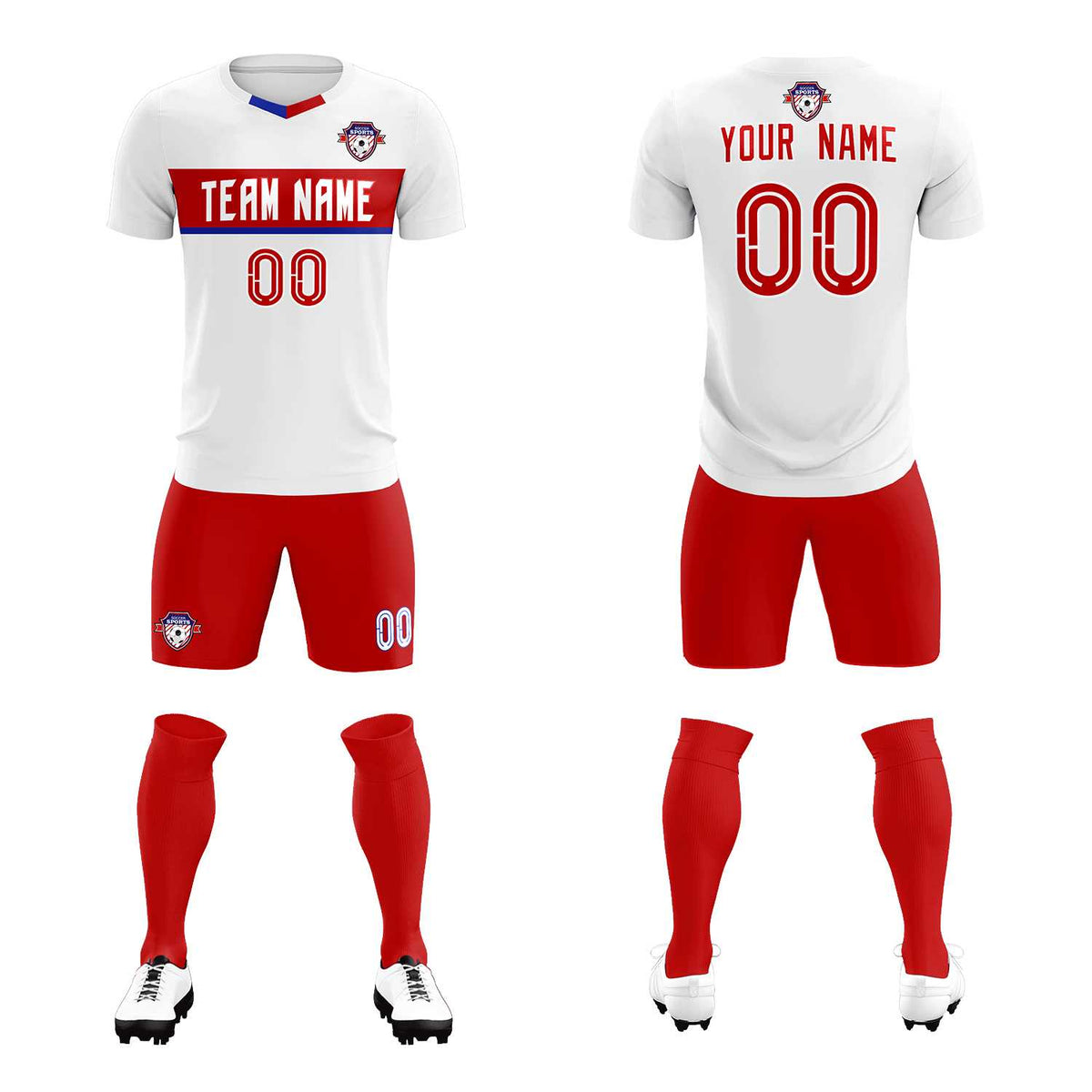 Custom White Classic Sports Sets Soccer Shirt Jersey