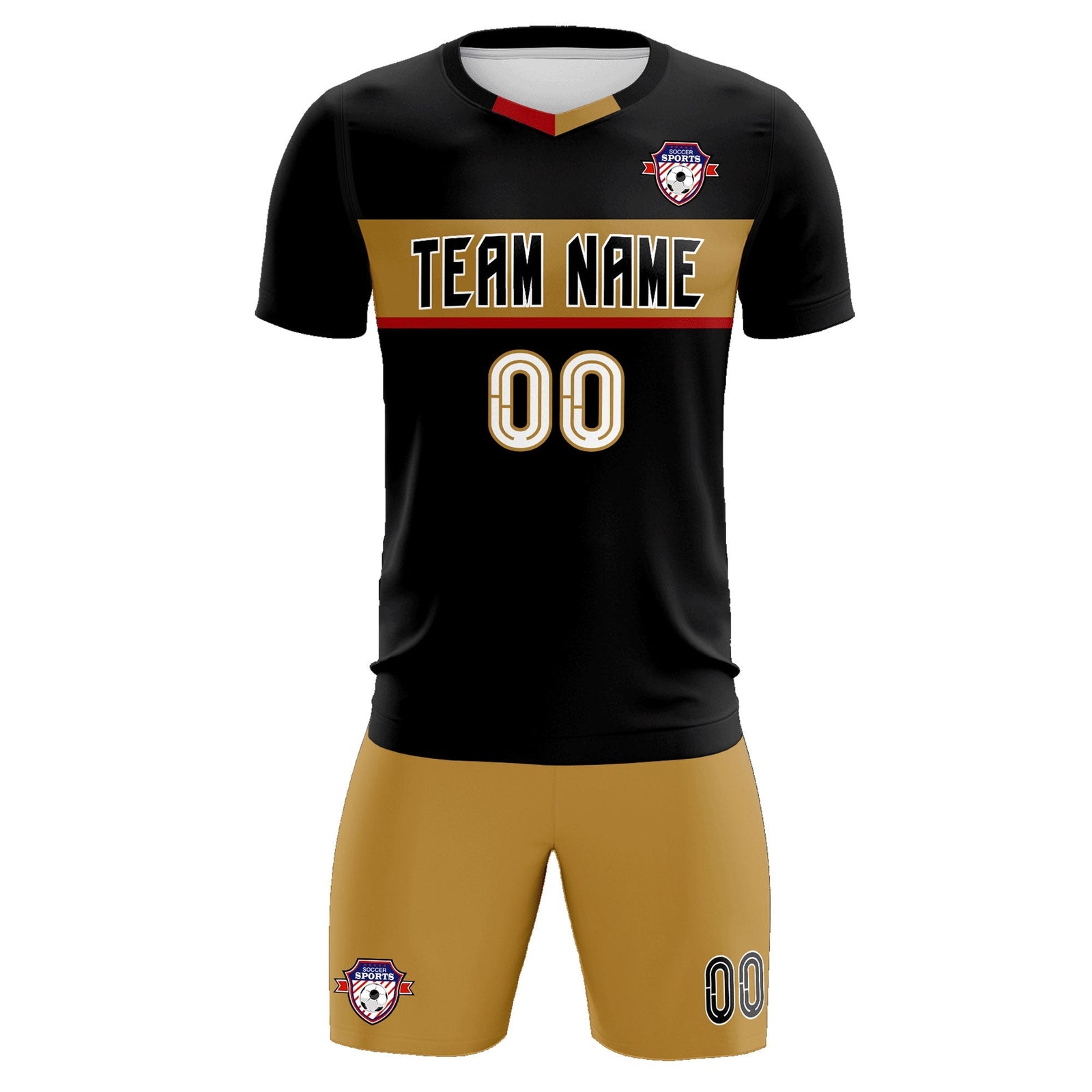 Custom Black Classic Sports Sets Soccer Shirt Jersey