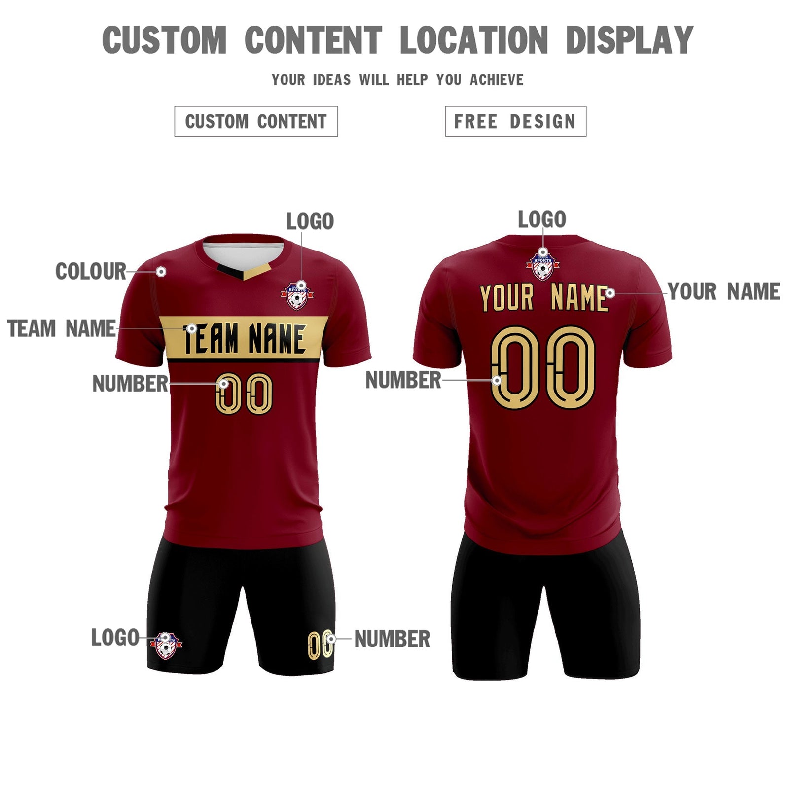 Custom Crimson Classic Sports Sets Soccer Shirt Jersey