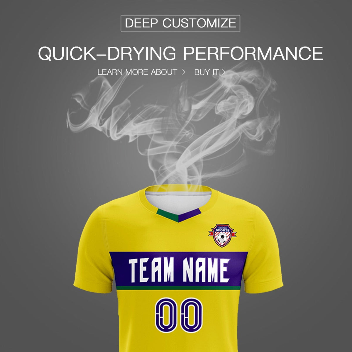 Custom Gold Classic Sports Sets Soccer Shirt Jersey