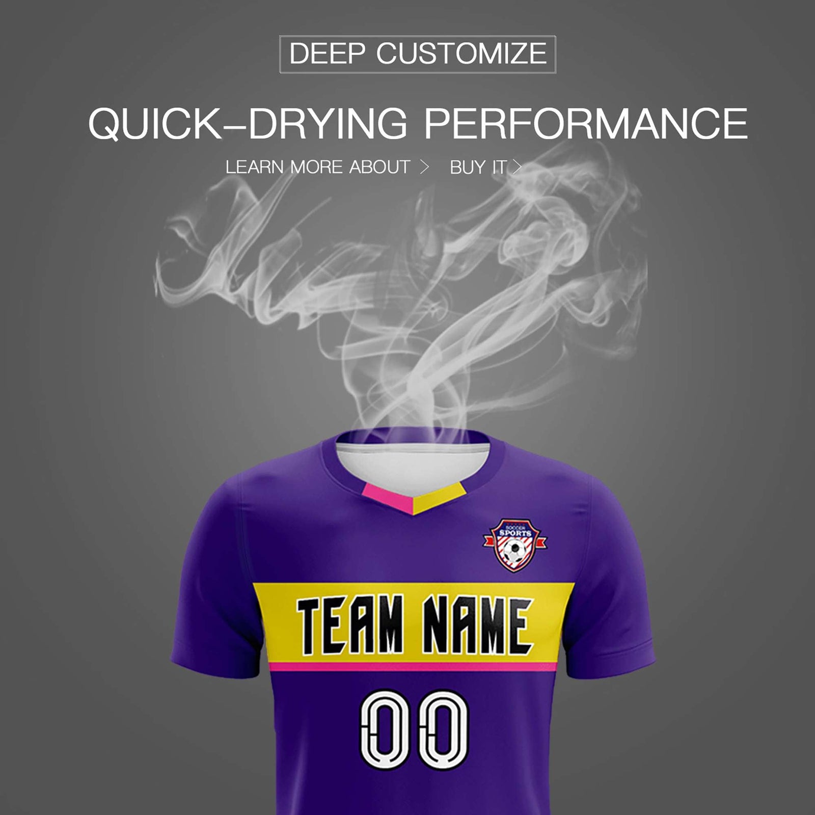 Custom Purple Classic Sports Sets Soccer Shirt Jersey