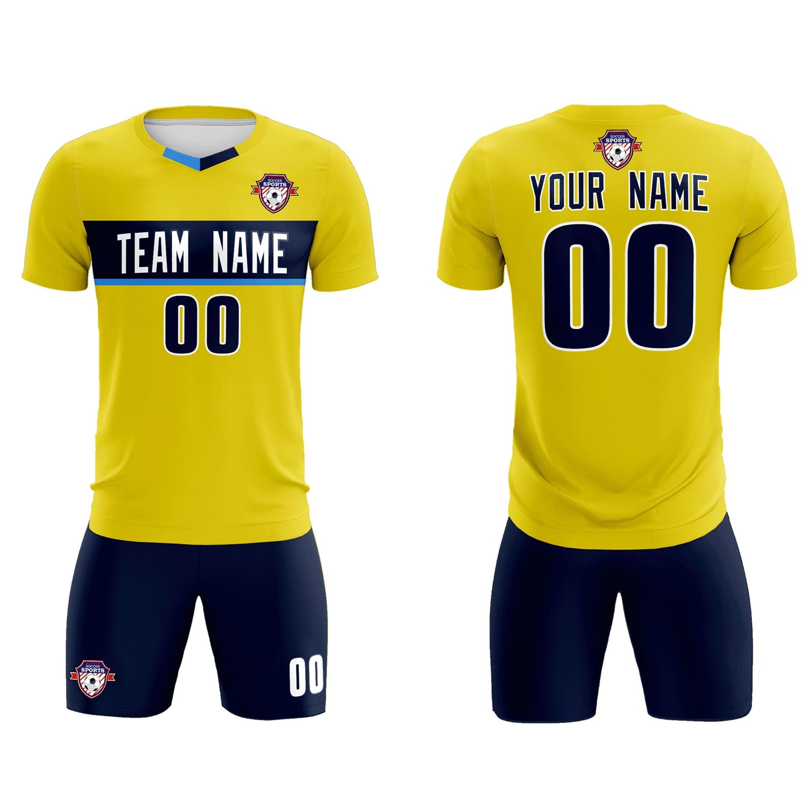 Custom Gold Classic Sports Sets Soccer Shirt Jersey