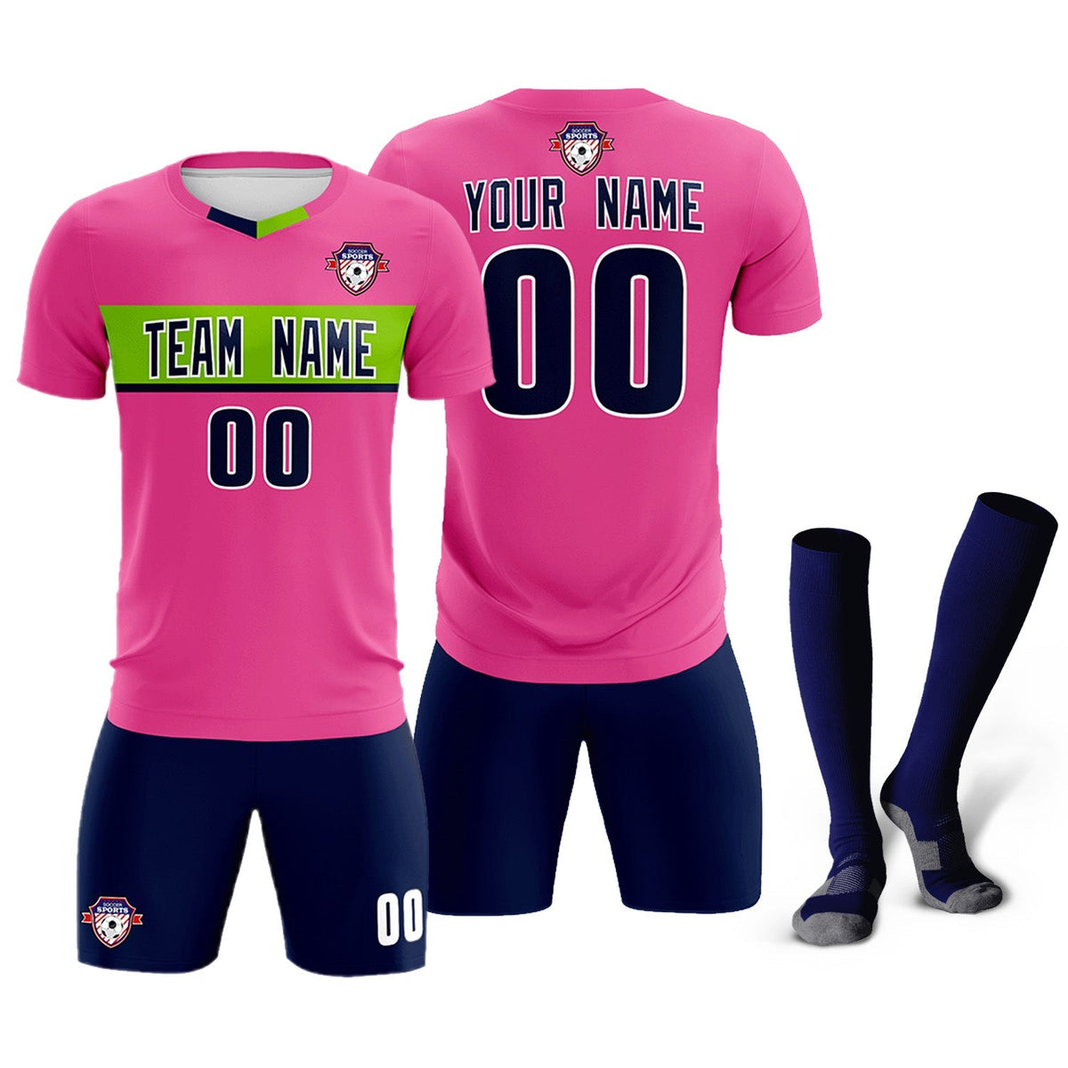 Custom Pink Classic Sports Sets Soccer Shirt Jersey