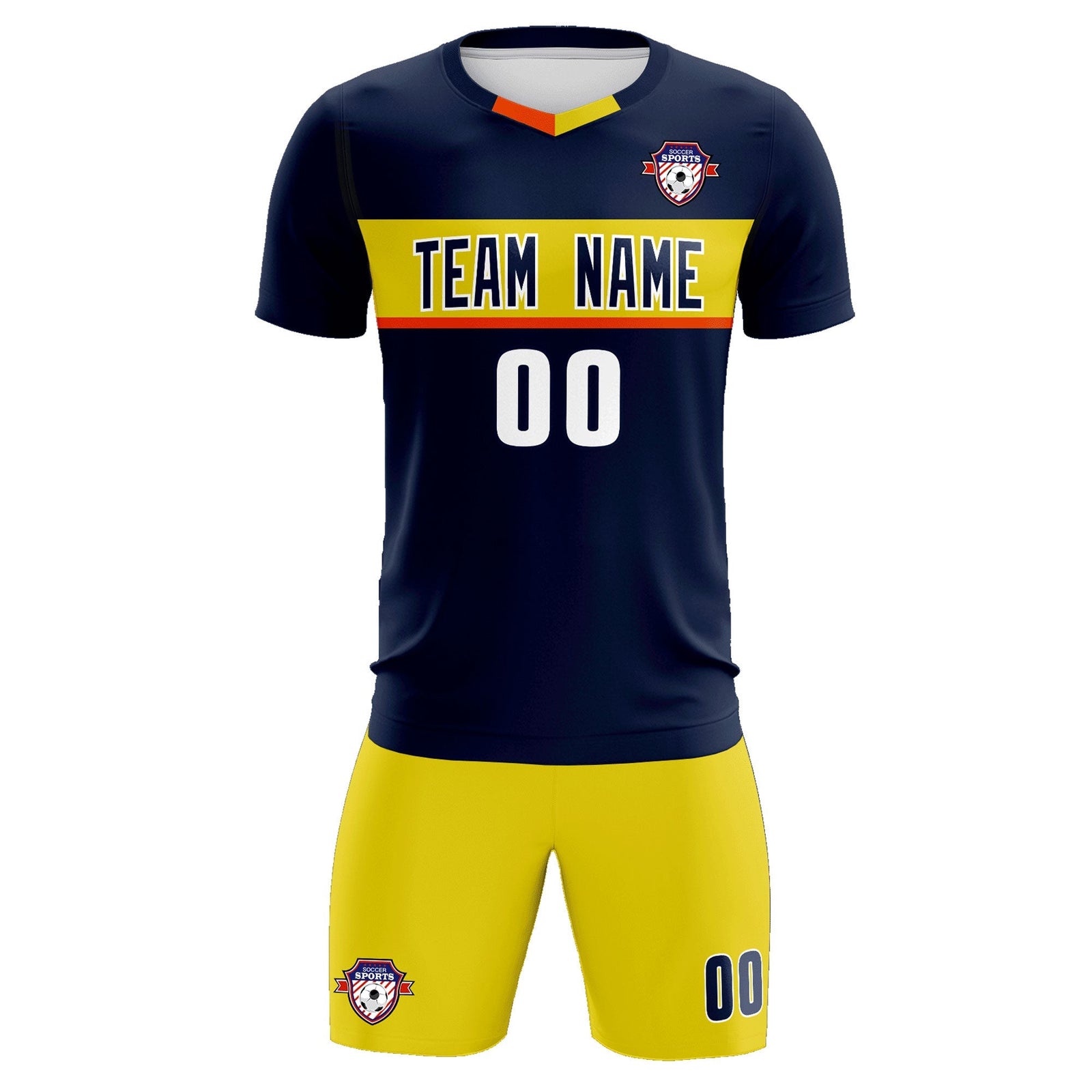 Custom Navy Classic Sports Sets Soccer Shirt Jersey